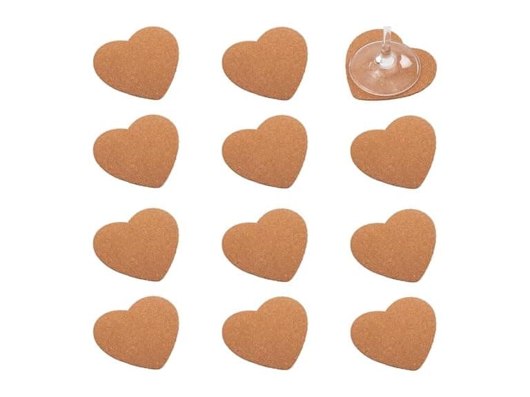 Fun Express Heart-Shaped Cork Coasters - 12 Pc - Image 1