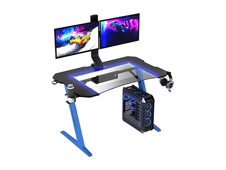 Dardashti Z-Shape Gaming Desk, Blue - Image 1