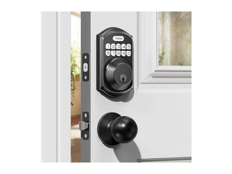 TEEHO TE001-K Electronic Keypad Deadbolt with 2 Knobs M - Image 1