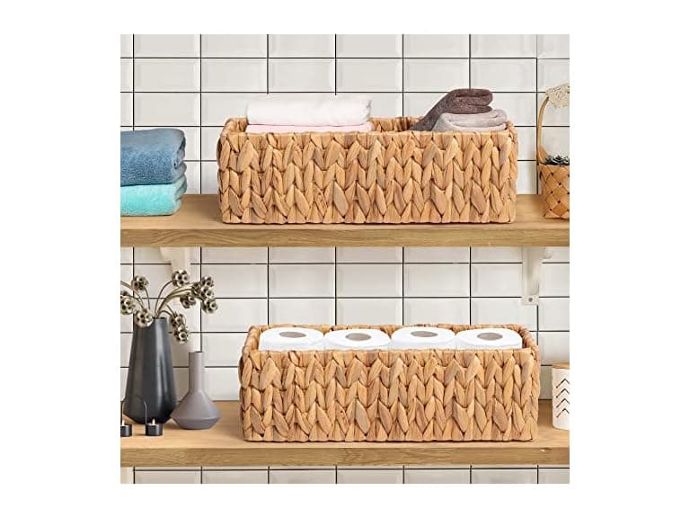 Suptinwear Handwoven Water Hyacinth Basket Set of 2 - Image 1
