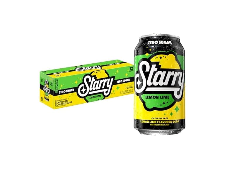 12PK Starry Zero Sugar Lemon Lime Soda, 12 Fl Oz Cans - Image 1