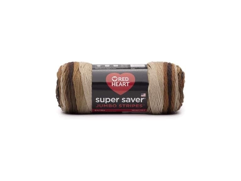 Red Heart Super Saver Jumbo Yarn- Latte Stripe - Image 1