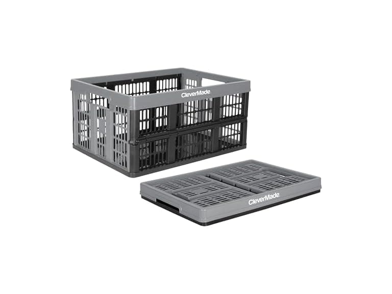 CleverMade Collapsible Utility Crate, Stone, 1PK 32L (8 Gal) - Image 1
