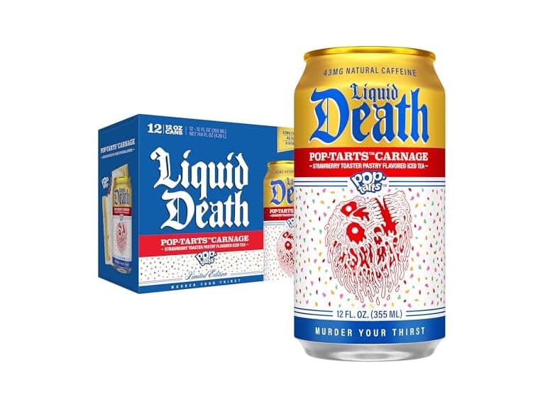 12PK Liquid Death Iced Tea, Pop-Tarts™ Carnage - Image 1