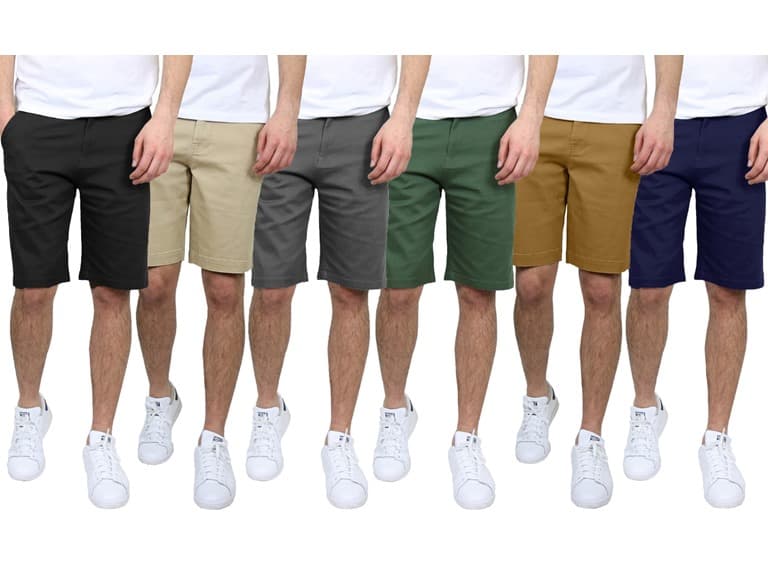3Pk Asst Mens Stretch Chino Shorts - Image 1