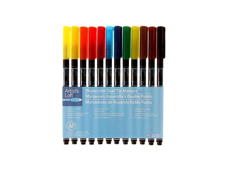 Artist's Loft Watercolor 12 Color Dual-Tip Markers - Image 1