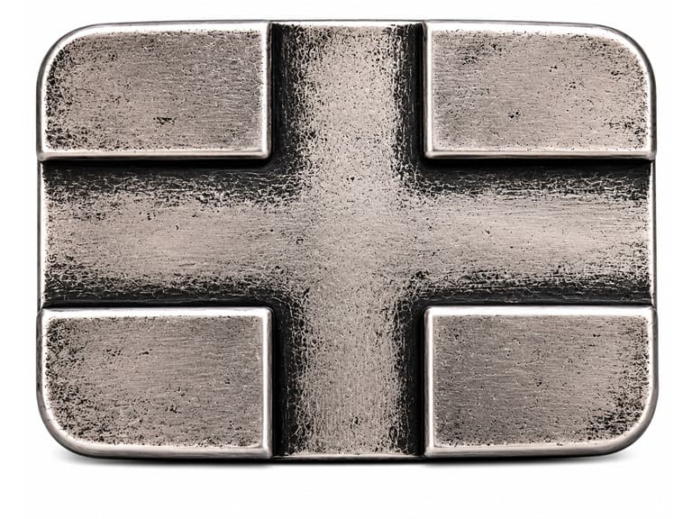 Antique Silver Cross Belt Buckle - Image 1