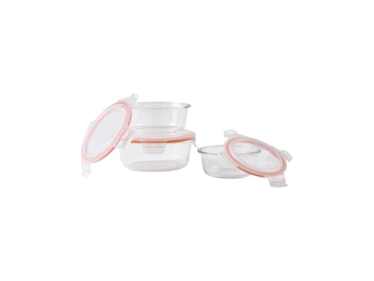 IMUSA 6 Piece Set Glass Round Food Container - Image 1