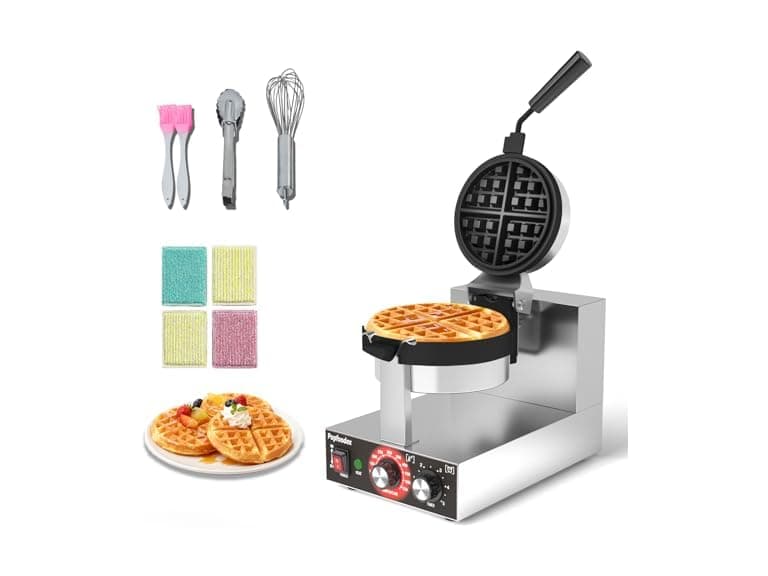 POPFOODEX Commercial Belgian Waffle Maker - Image 1