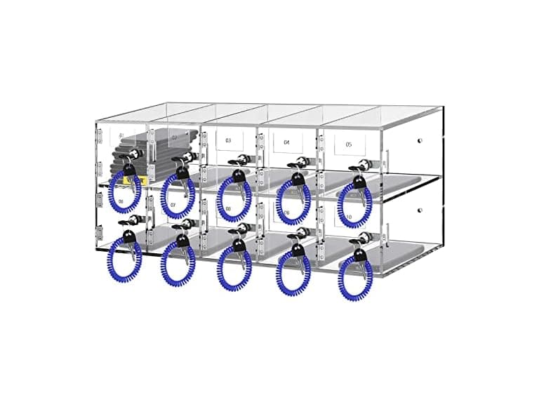 Cell Phone Storage Locker, 10 Slots Acrylic - Image 1