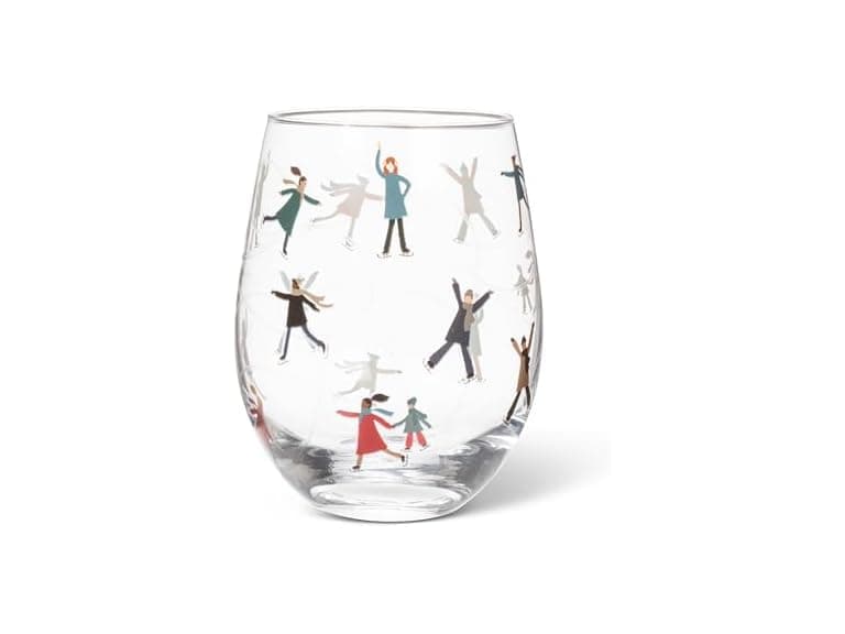 Abbott Collection Skaters Stemless Wine Goblet - Image 1
