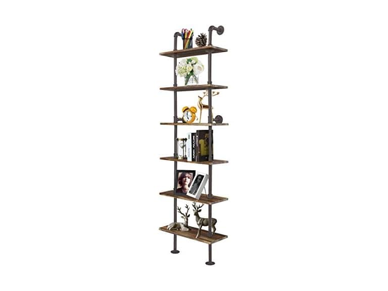 Hysache 6-Tier Pipe Shelves, 82 inch Wall-Mounted Bookshelf - Image 1