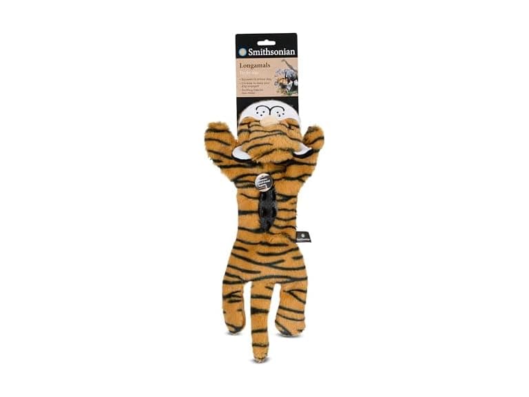 Smithsonian Longamals Tiger Plush Dog Toy - Image 1