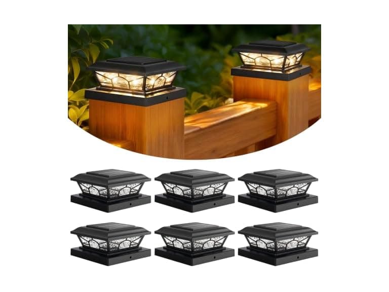Brightever Solar Post Cap 6-Pack Black - Image 1