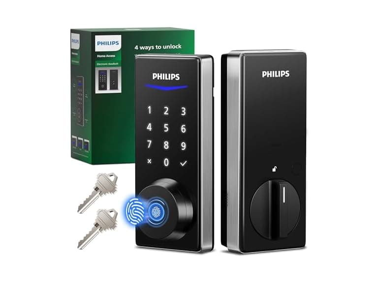 Philips DDL210X Fingerprint Keyless Entry Door Lock Satin - Image 1
