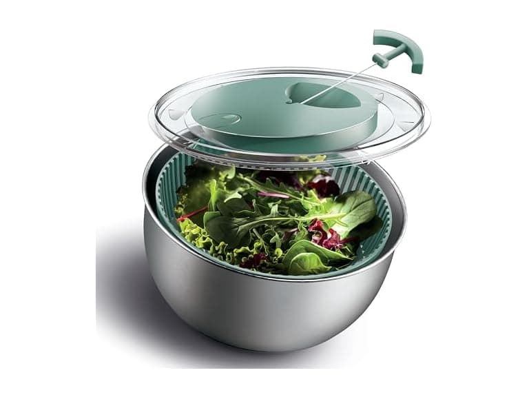 COOK WITH COLOR Stainless Steel Salad Spinner - 5 Qt. - Image 1