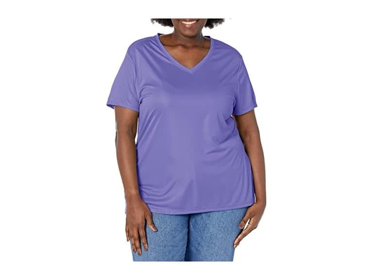 Just MY Size Women (2X) Dri V-Neck Shirt - Image 1