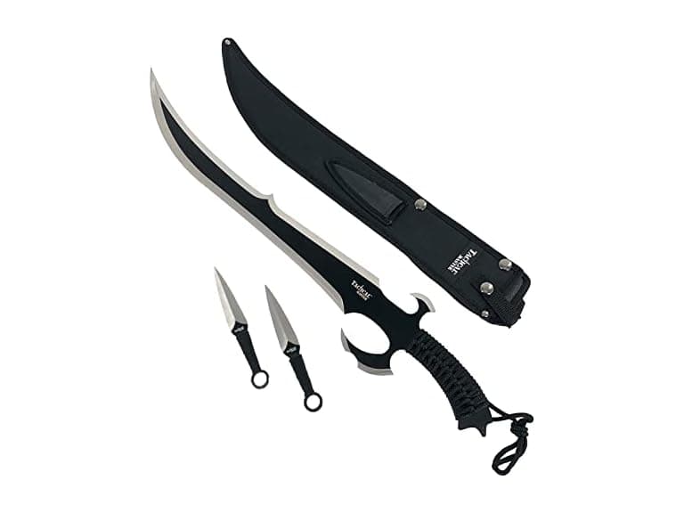 Tactical Master 27" Scimitar Style Black Tactical Fixed Blade Machete - Image 1