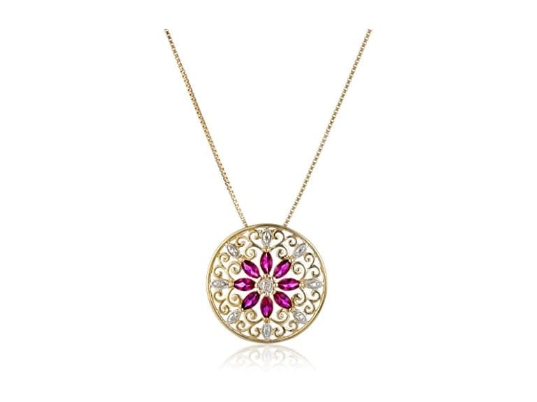 Amazon Essentials 18K Gold-Plated Mandala Necklace - Image 1