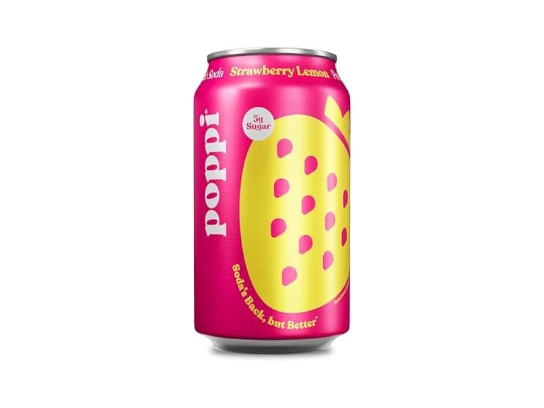 1CT Poppi Sparkling Prebiotic Soda, Strawberry Lemon - Image 1