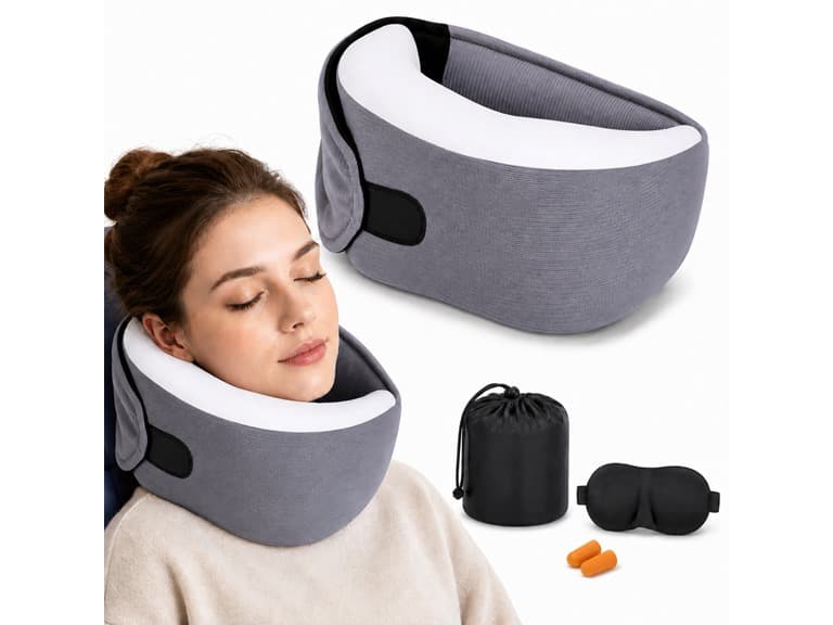 Neck Travel Pillow w/ Eye Mask - Image 1