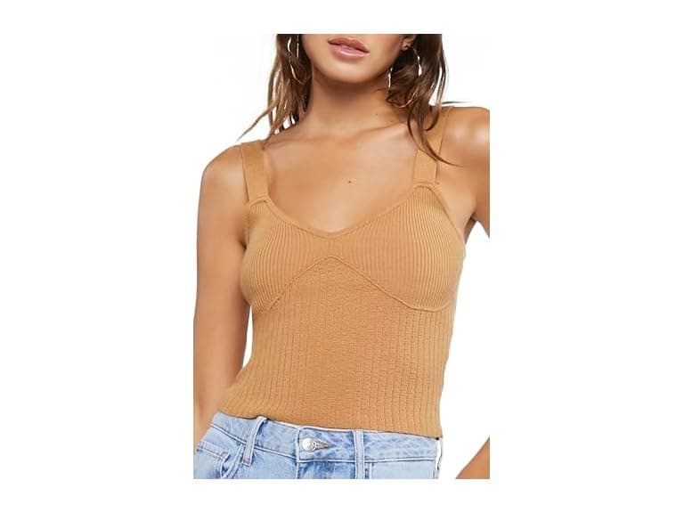 Forever 21 (L) Ribbed Sweater-Knit Top - Image 1