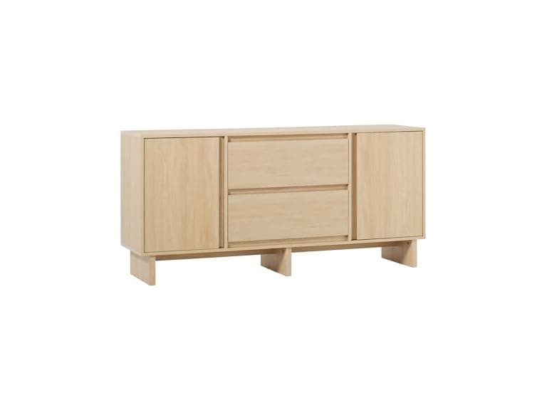 Walker Edison Beveled Sideboard, Oak - Image 1