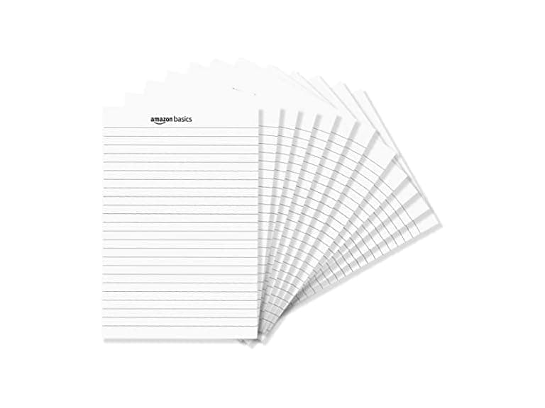 Amazon Basics Narrow Ruled 5 x 8 inch Writing Pad, 72 ct - Image 1