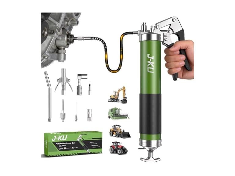 J-KU 14oz Manual Pistol Grip Grease Gun - Image 1