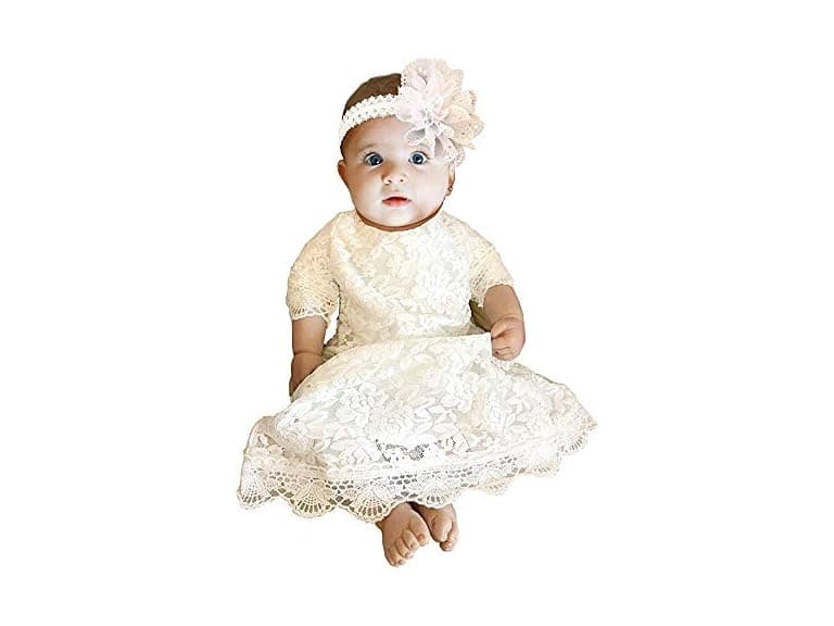 Cutiego (6 MOS) Baby Girl Baptism Dress Dress - Image 1