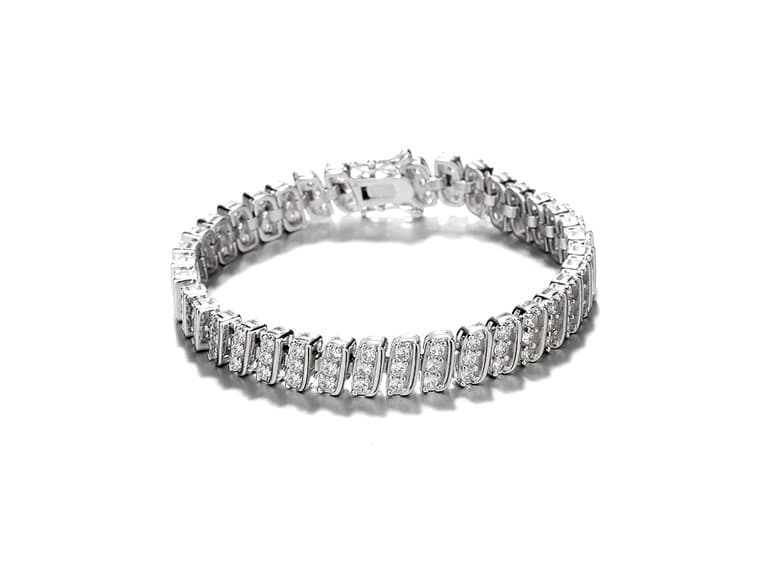 18K Vintage Style Tennis Bracelet - Image 1