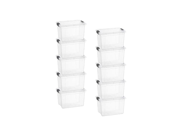 Superio Small Clear Storage Box with Lid, 4.75 Quart 10 PK - Image 1