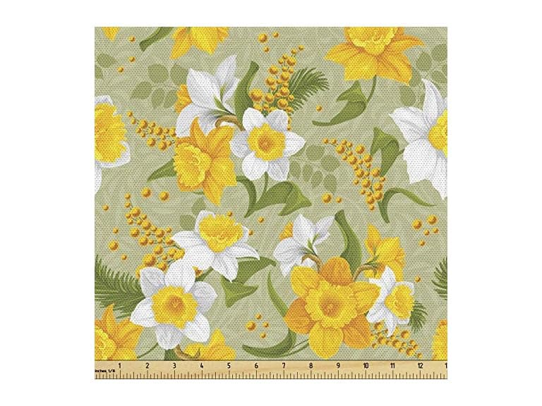 Lunarable Daffodil Fabric by The Yard - Image 1