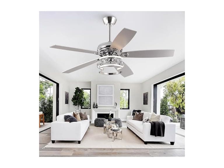 Parrot Uncle F6028CR 52 Inch Modern Chandelier Ceiling Fan - Image 1