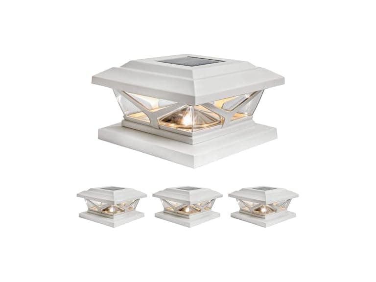 Home Zone Security 4-Pack Crown Style Solar Powered Post Cap Light - Image 1
