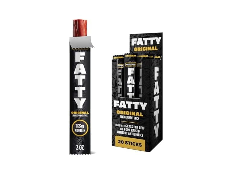 20PK FATTY Meat Sticks, Made with Grass Fed Beef - Image 1