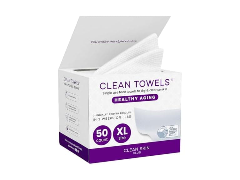 Clean Skin Club Healthy Aging Face Towels 50 Count - Image 1