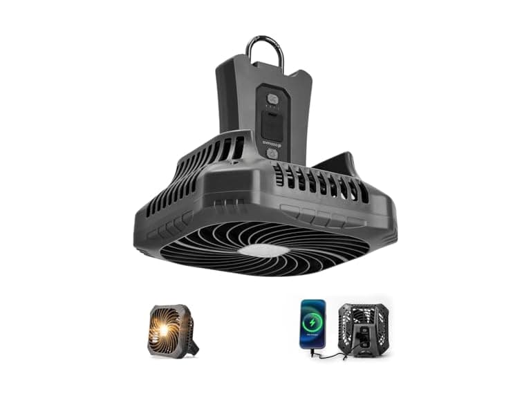 Odoland Hanging Camping Fan W/ LED - Image 1