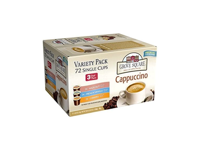 72CT Grove Square Cappuccino Pods, Variety Pack - Image 1