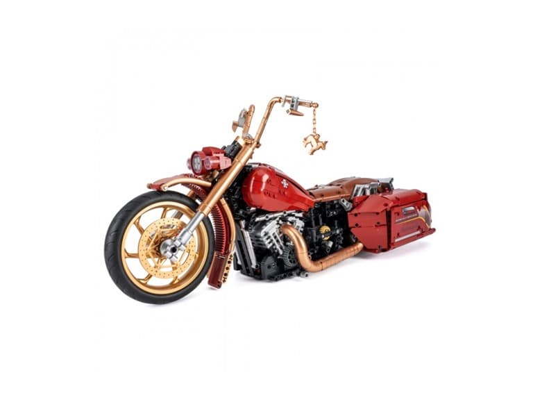 Retro Motorcycle Building Blocks Toy Set - Image 1