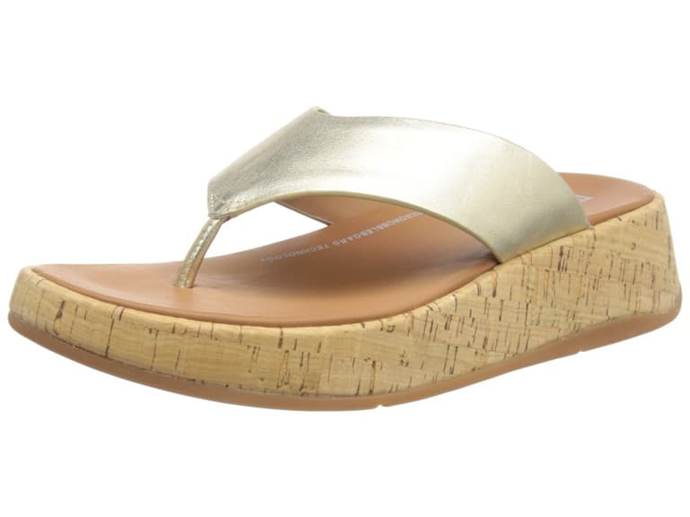 FitFlop F-Mode Platform Sandals Silver 6 M (B) - Image 1