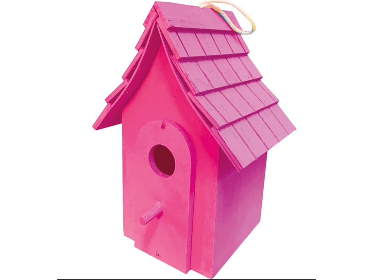 Santa's Workshop Inc 9" Magenta Cottage Birdhouse - Image 1