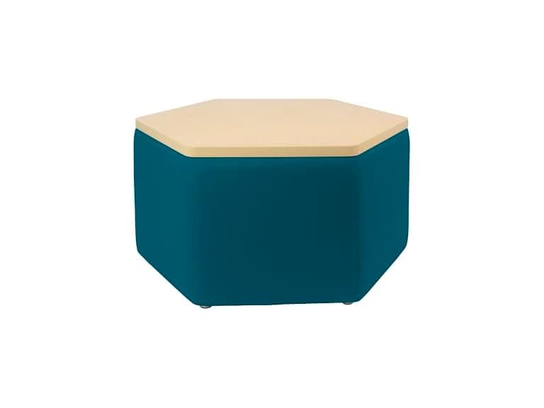 FDP Pro Hexagon Ottoman Table, Teal - Image 1