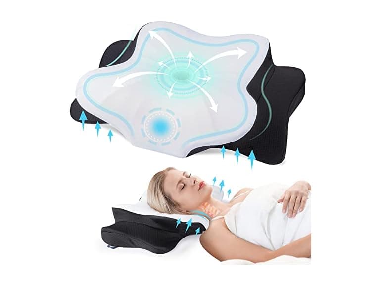 DONAMA Cervical Pillow Black Queen Size - Image 1