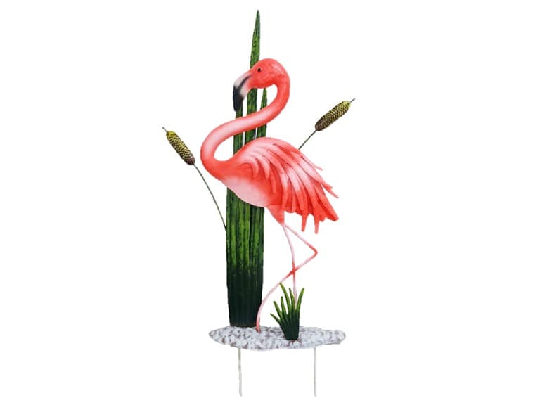 21.7" Iron Flamingo Stake - Image 1