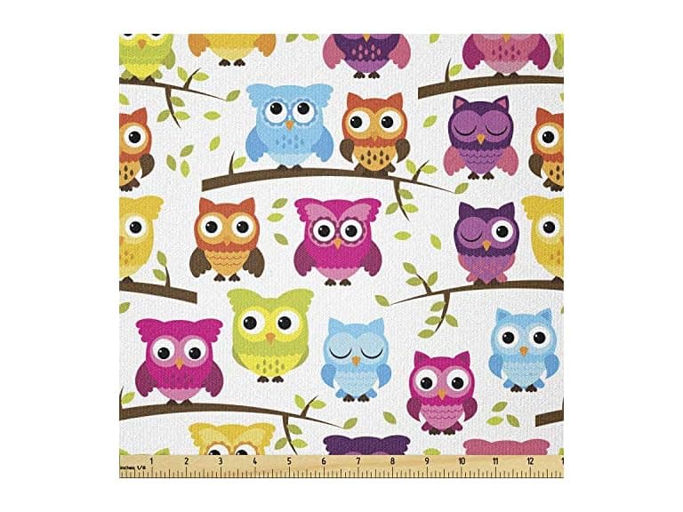 Lunarable Owls Fabric by The Yard, Owls - Image 1