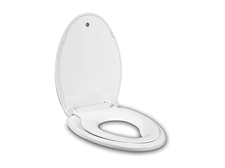 JINGZE Elongated Toilet Seat Built-In Potty Training Seat - Image 1