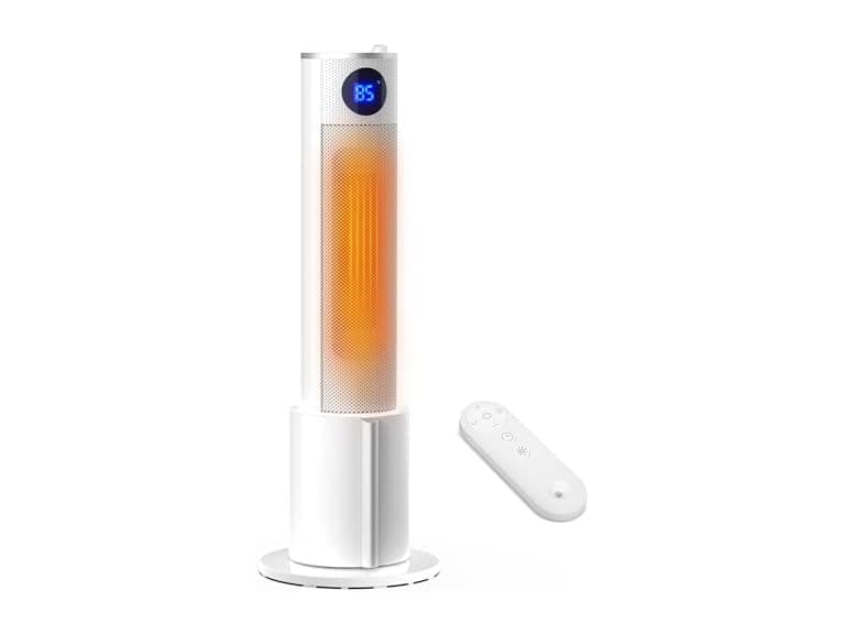 Oylus Space Heaters for Indoor Use - Portable Tower Heater with Humidifier, Remote, Adjustable Thermostat, 3 Heat Modes, Multiple Safety Protection, 12H Timer, Quiet Electric Heater for Bedroom (Open Box) - Image 1