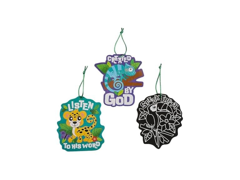 Jungle VBS Magic Color Scratch Ornaments - 24 Piece - Image 1