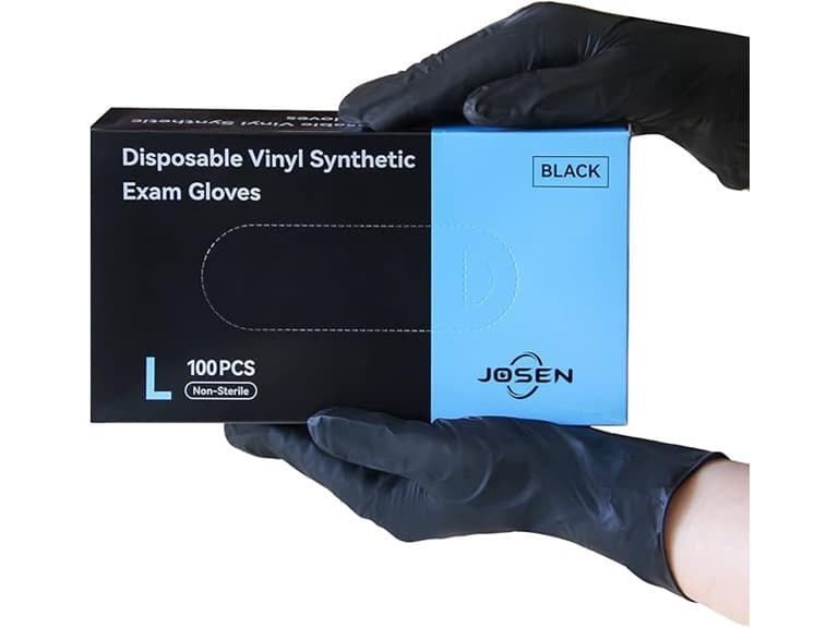 Josen SYN-BLK 100pcs Black Nitrile-Vinyl Gloves - Image 1